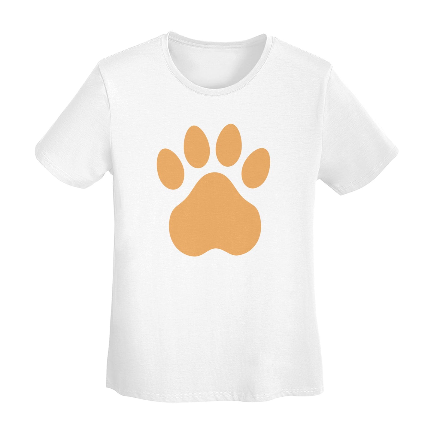 Paw Print Short Sleeve Cotton T-Shirt For Women