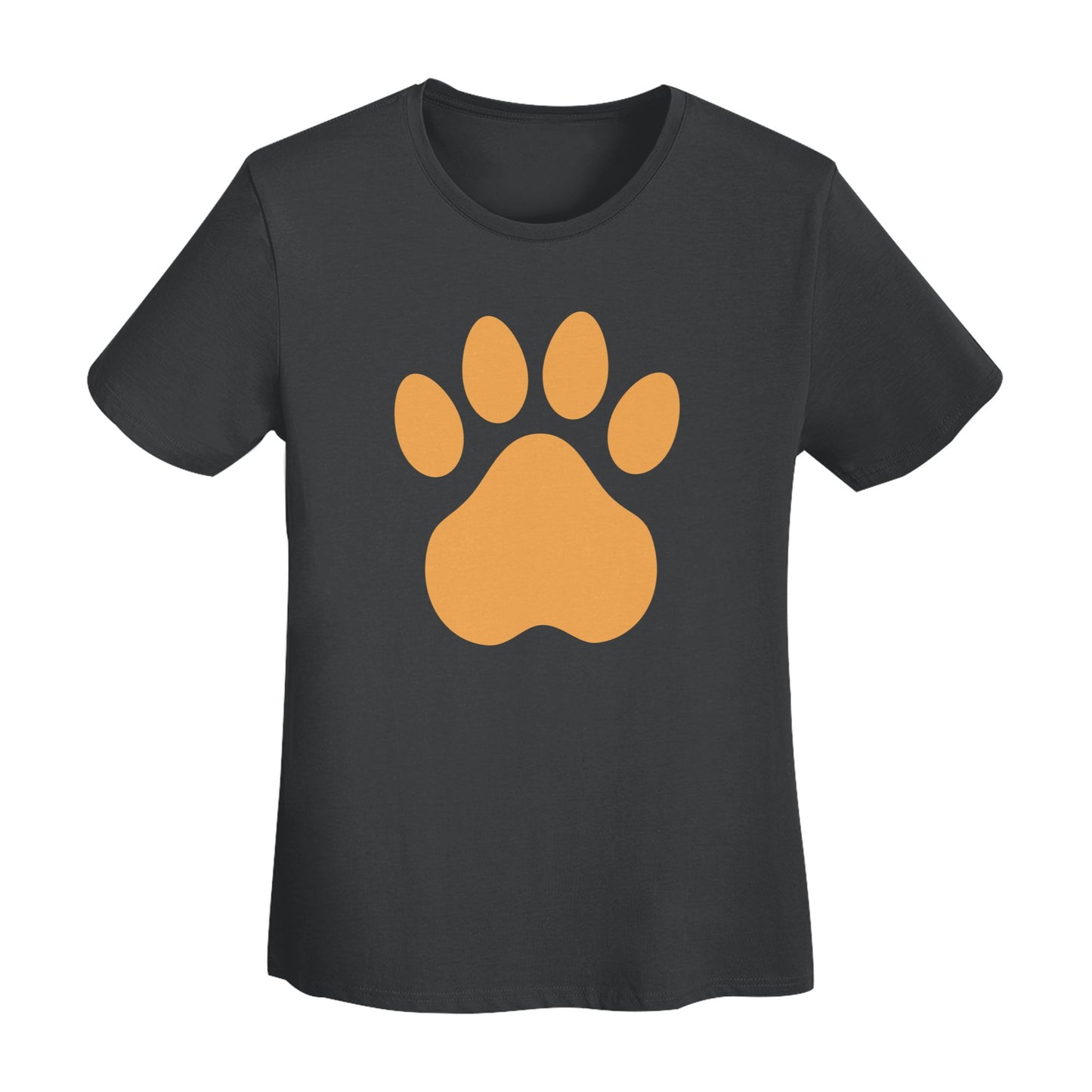 Paw Print Short Sleeve Cotton T-Shirt For Women
