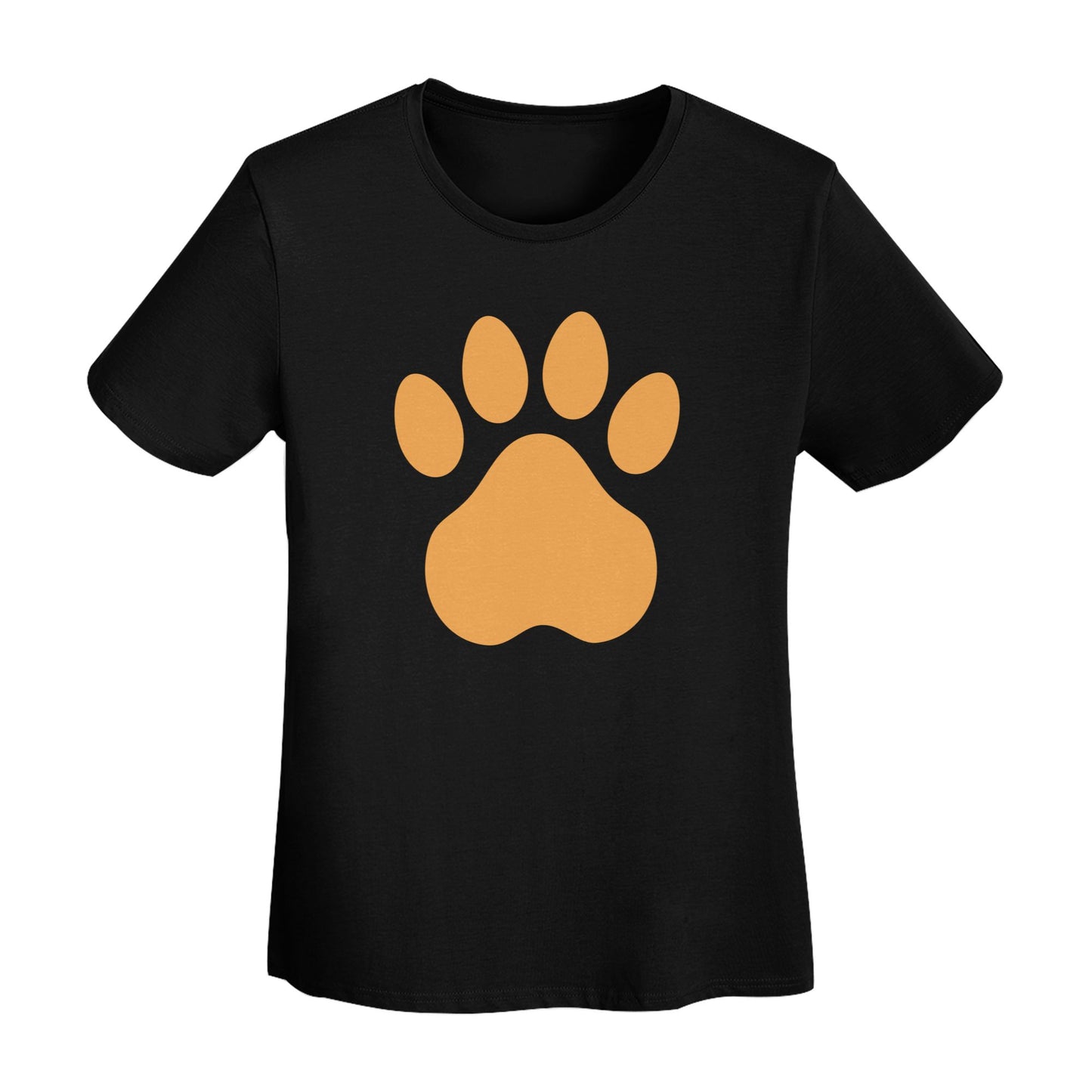 Paw Print Short Sleeve Cotton T-Shirt For Women