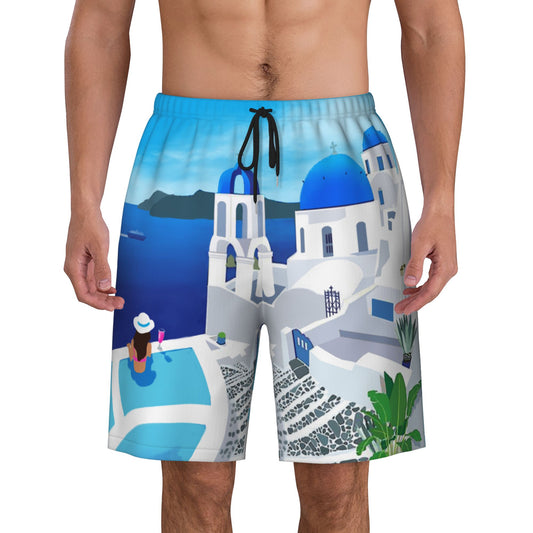 Greek Scenery Men's Beach Shorts