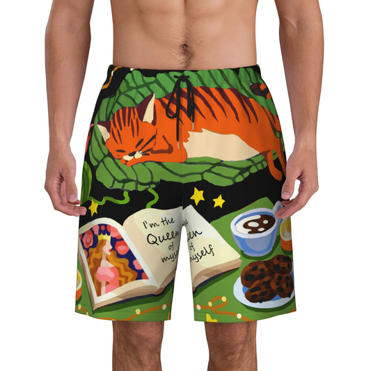 Picnic Cat Beach Shorts For Men