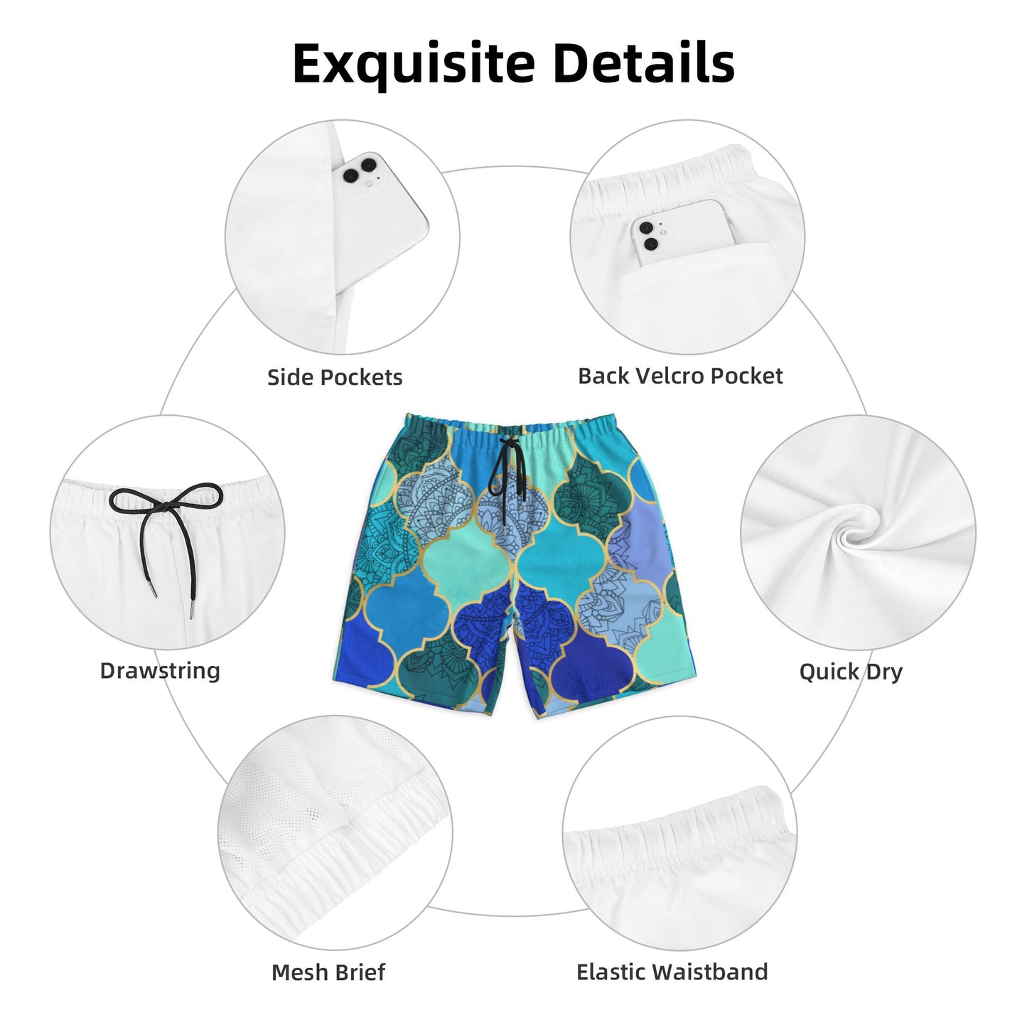 Moroccan Patterns Men's Beach Shorts