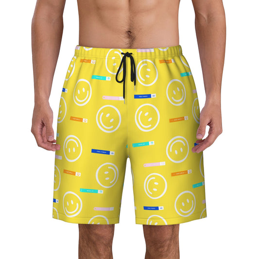 Smiley Design Beach Shorts For Men