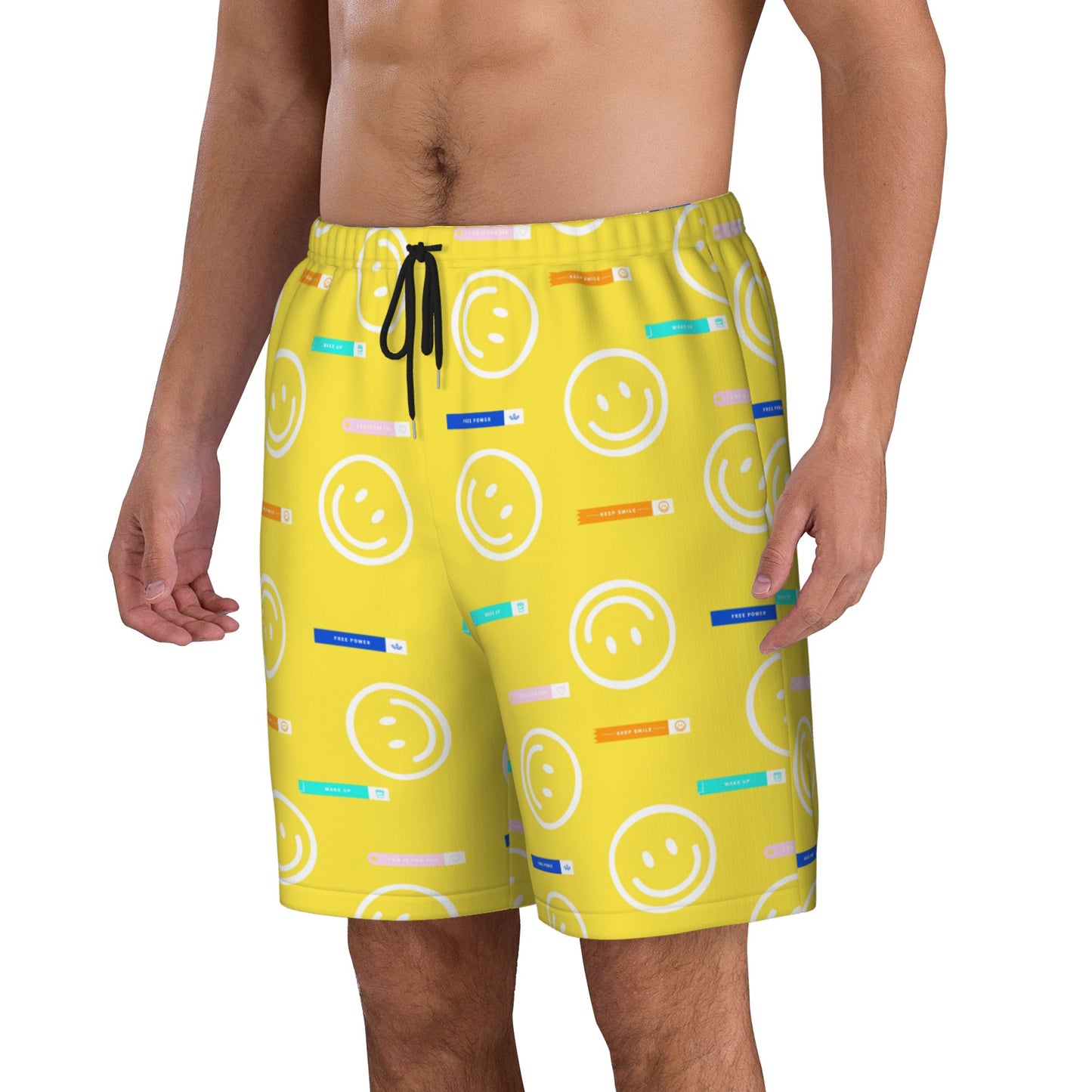 Smiley Design Beach Shorts For Men