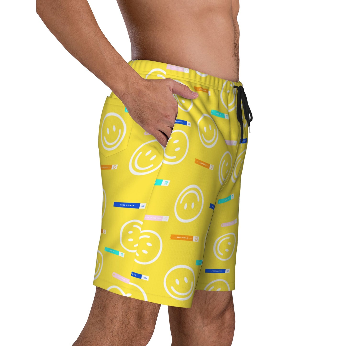 Smiley Design Beach Shorts For Men