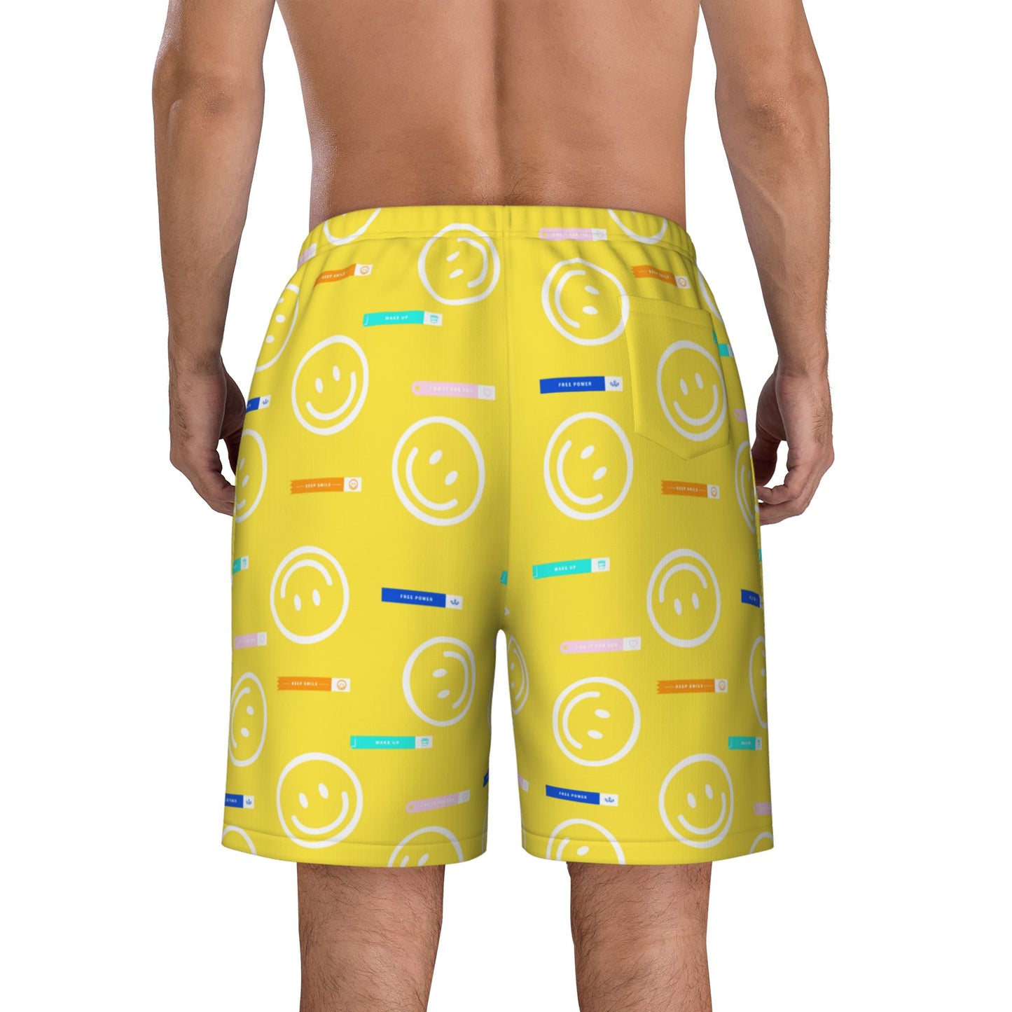 Smiley Design Beach Shorts For Men