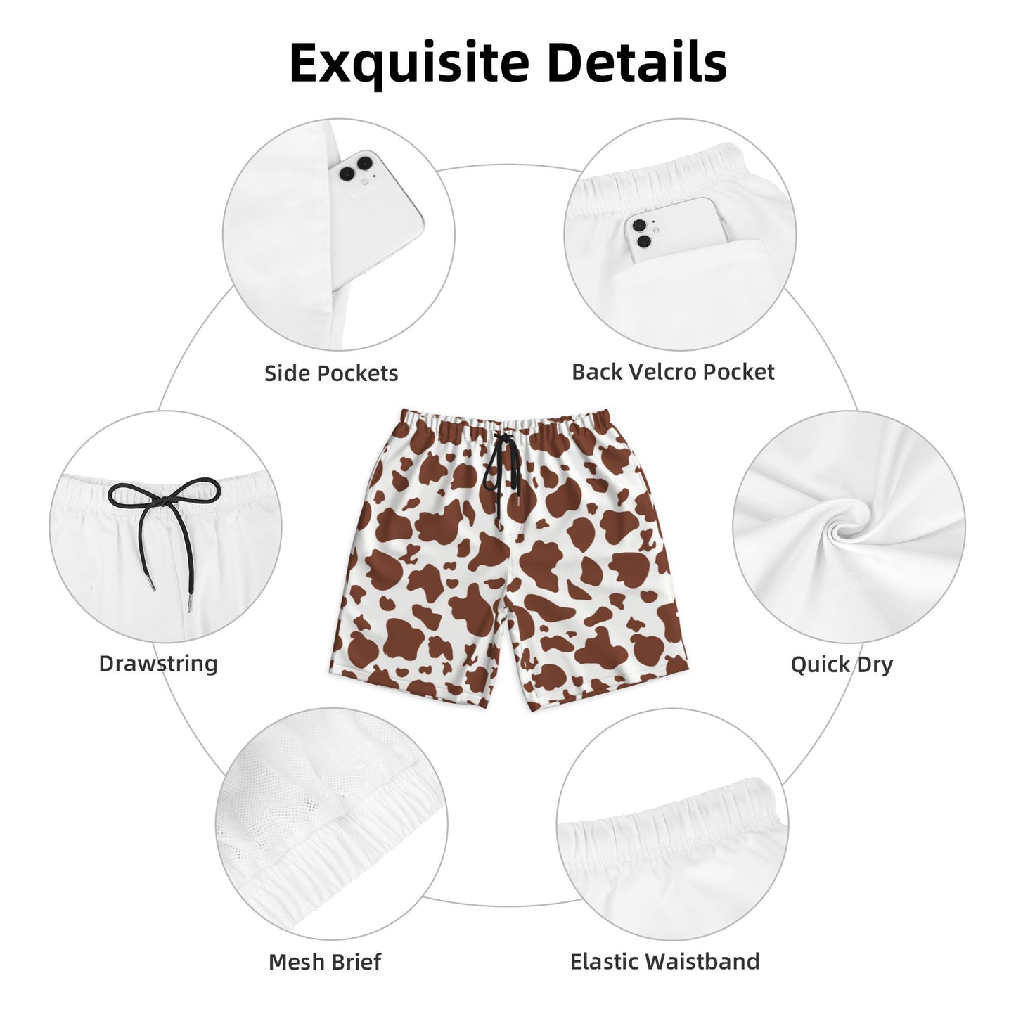 Cow Design Men's Beach Shorts
