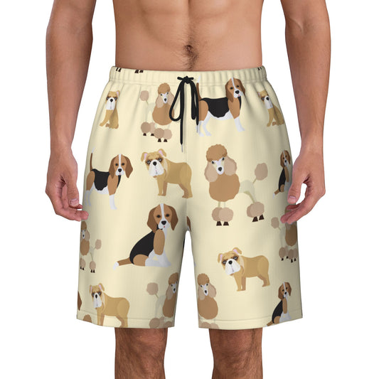 Dog Print Beach Shorts For Men