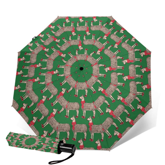 Parapluie compact imprimé motif alpaga