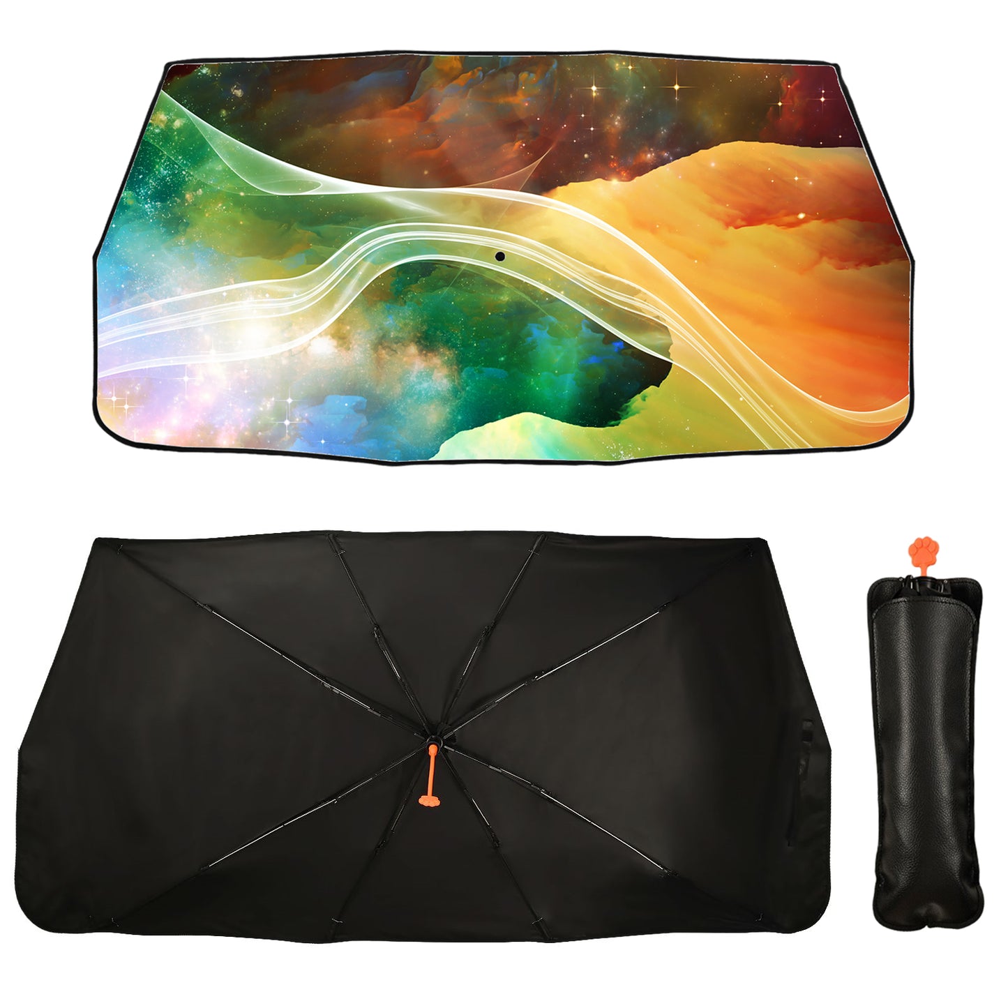 Pare-soleil pliables pour pare-brise de voiture, motif ciel nocturne incroyable