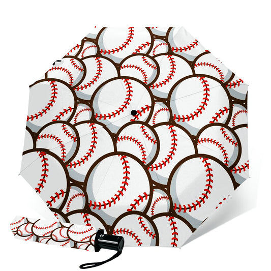 Kompakter Taschenschirm mit Baseball-Print