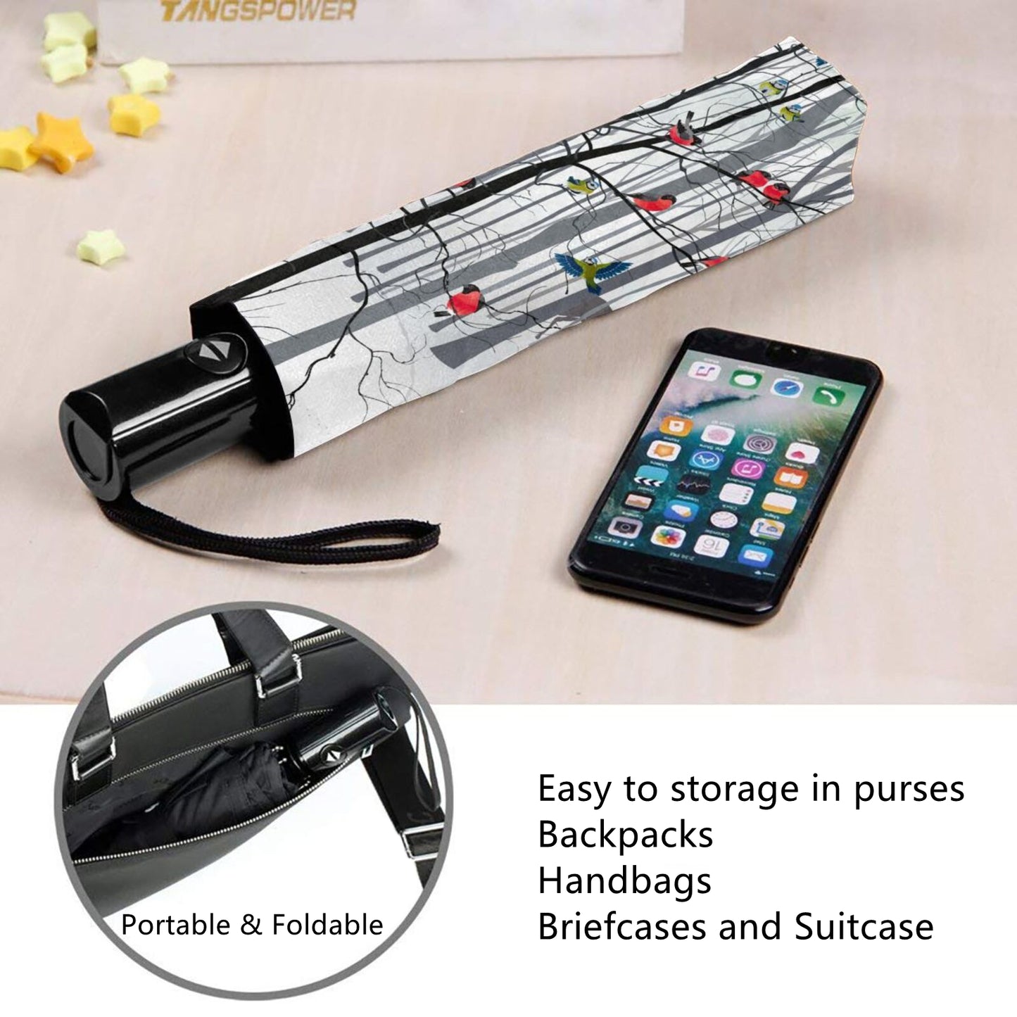 Magnifique parapluie de voyage compact Birdie