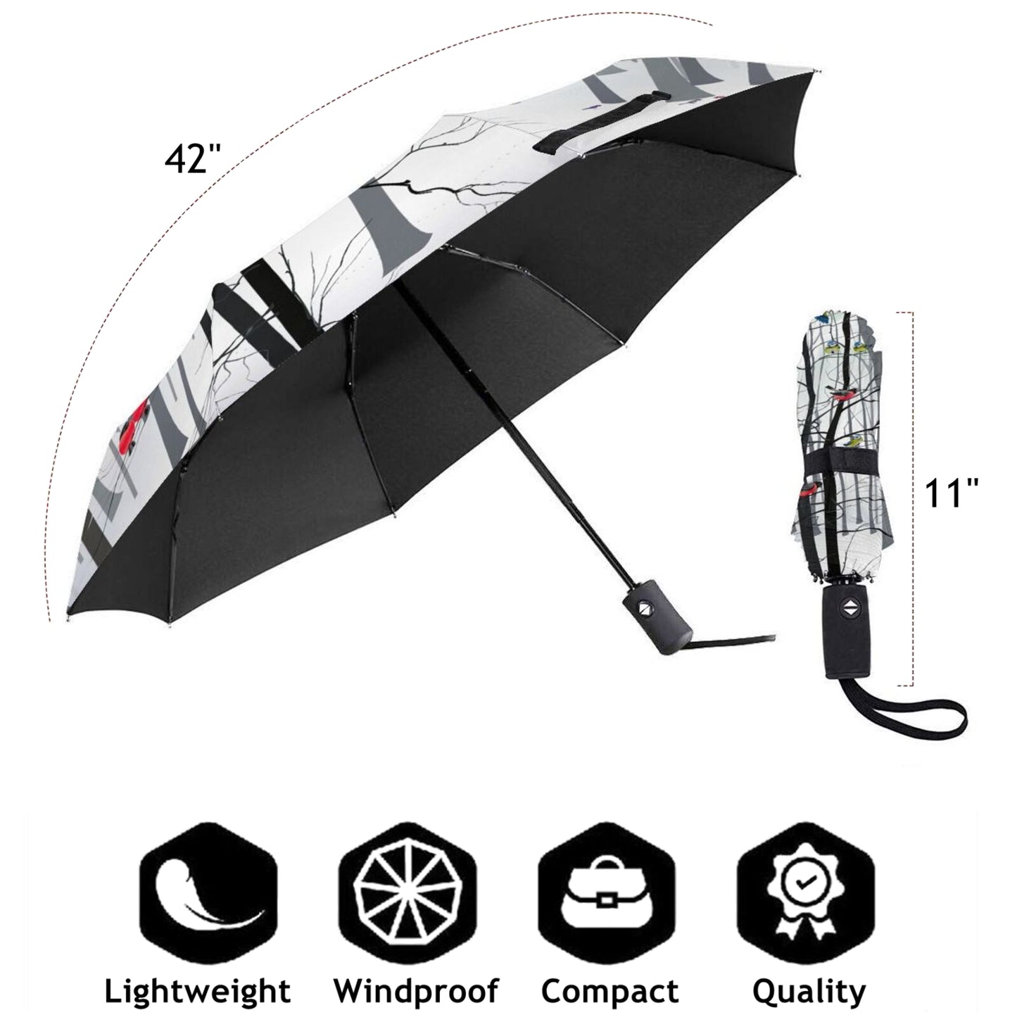 Magnifique parapluie de voyage compact Birdie