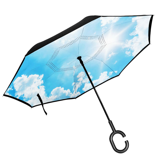 Blue Sky Printed Inverted Umbrella