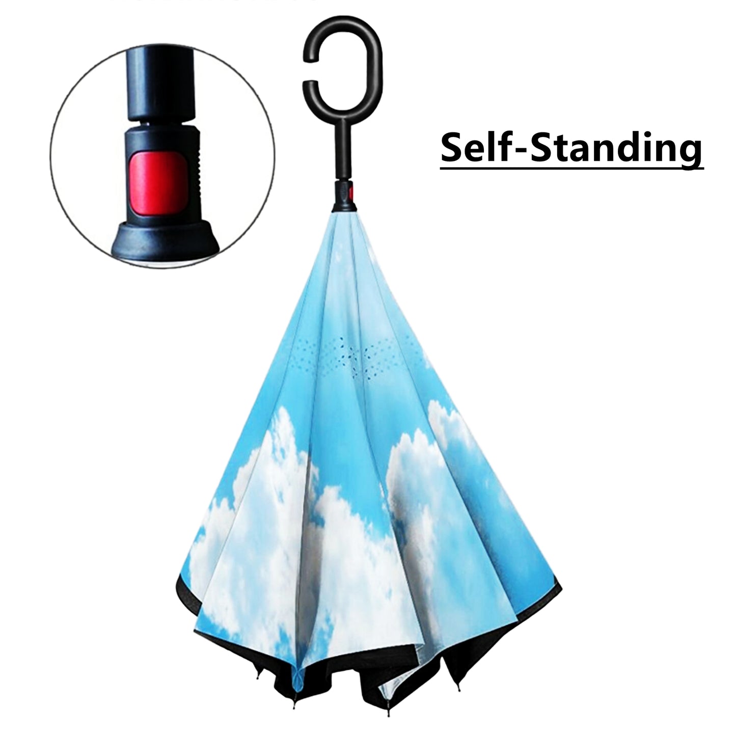 Blue Sky Printed Inverted Umbrella