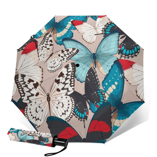 Petit parapluie compact à papillons colorés