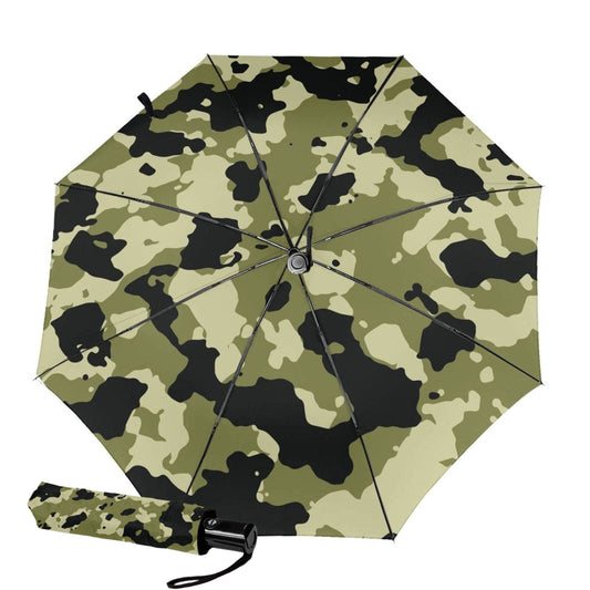 Automatic Small Foldable Umbrella With Camo Print Inside