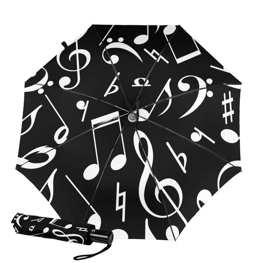 Parapluie compact à imprimé notes de musique classiques
