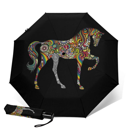 Bunter Einhorn-Regenschirm mit automatischem Öffnen und Schließen