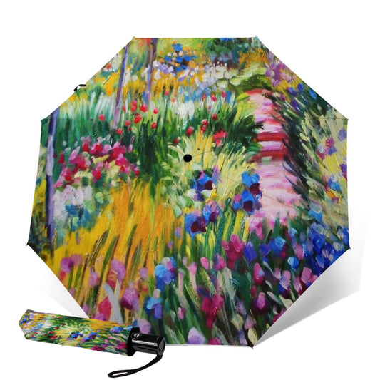 Monet Ölgemälde Blumen-Taschenschirm