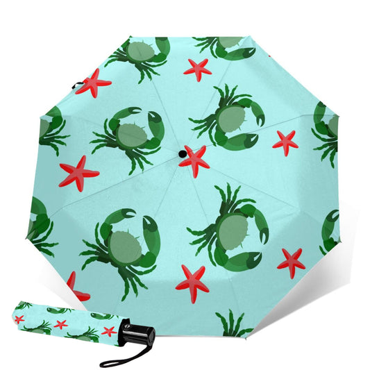 Automatischer Mini-Regenschirm mit Krabben-Design und Aufdruck