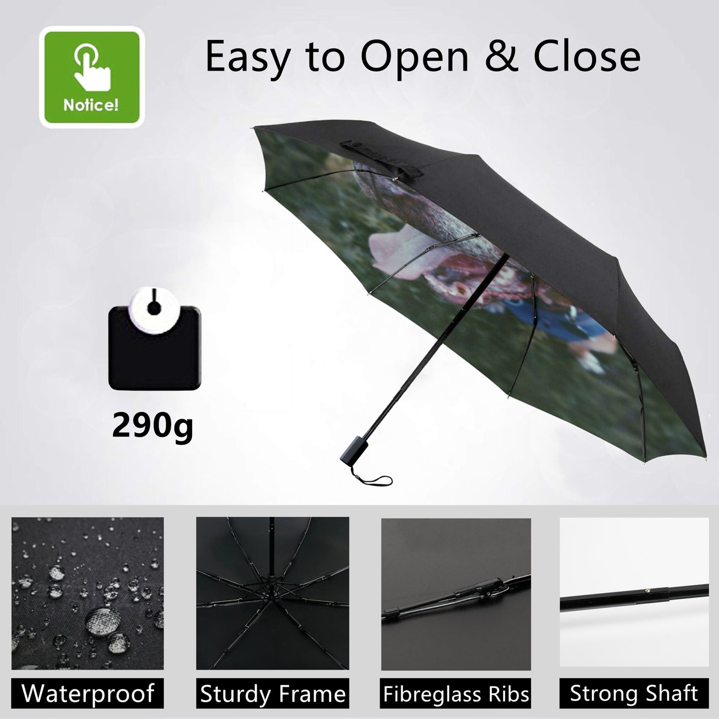 Mini parapluies personnalisés avec logo à l'intérieur