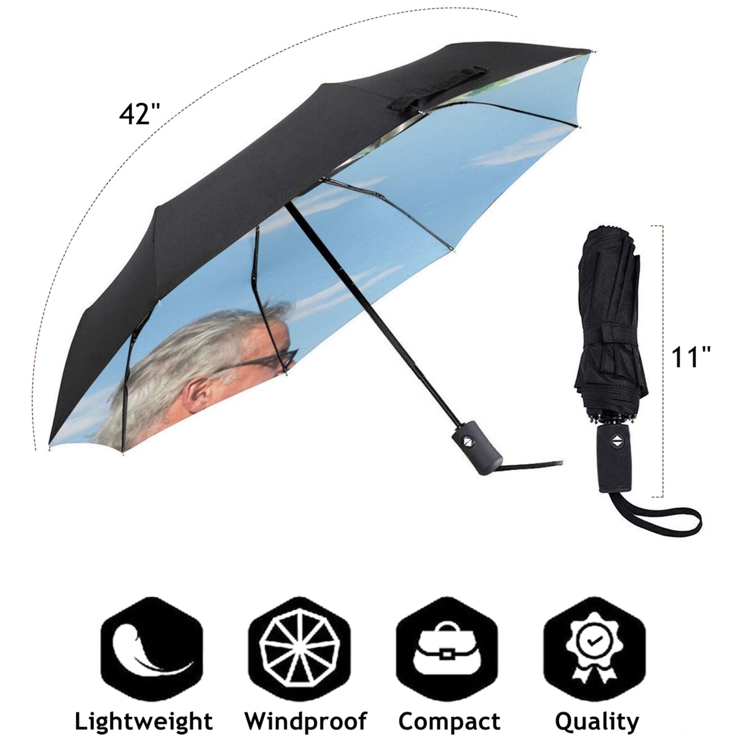 Individuelle faltbare Regenschirme mit Fotodesign im Inneren