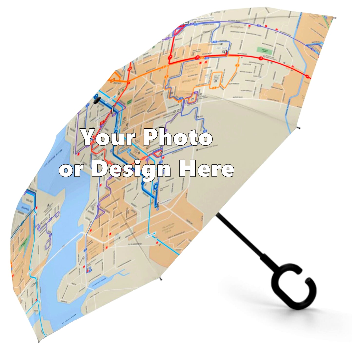 Custom Inverted Umbrella With Outside Print