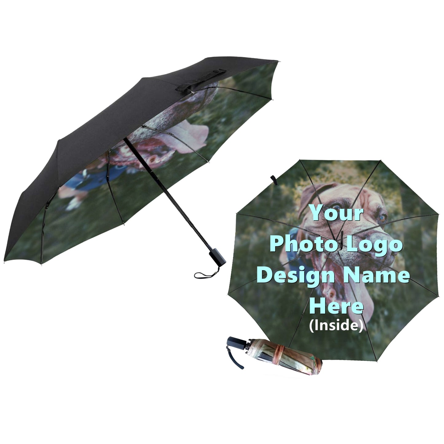 Customized Inside Print Compact Umbrella