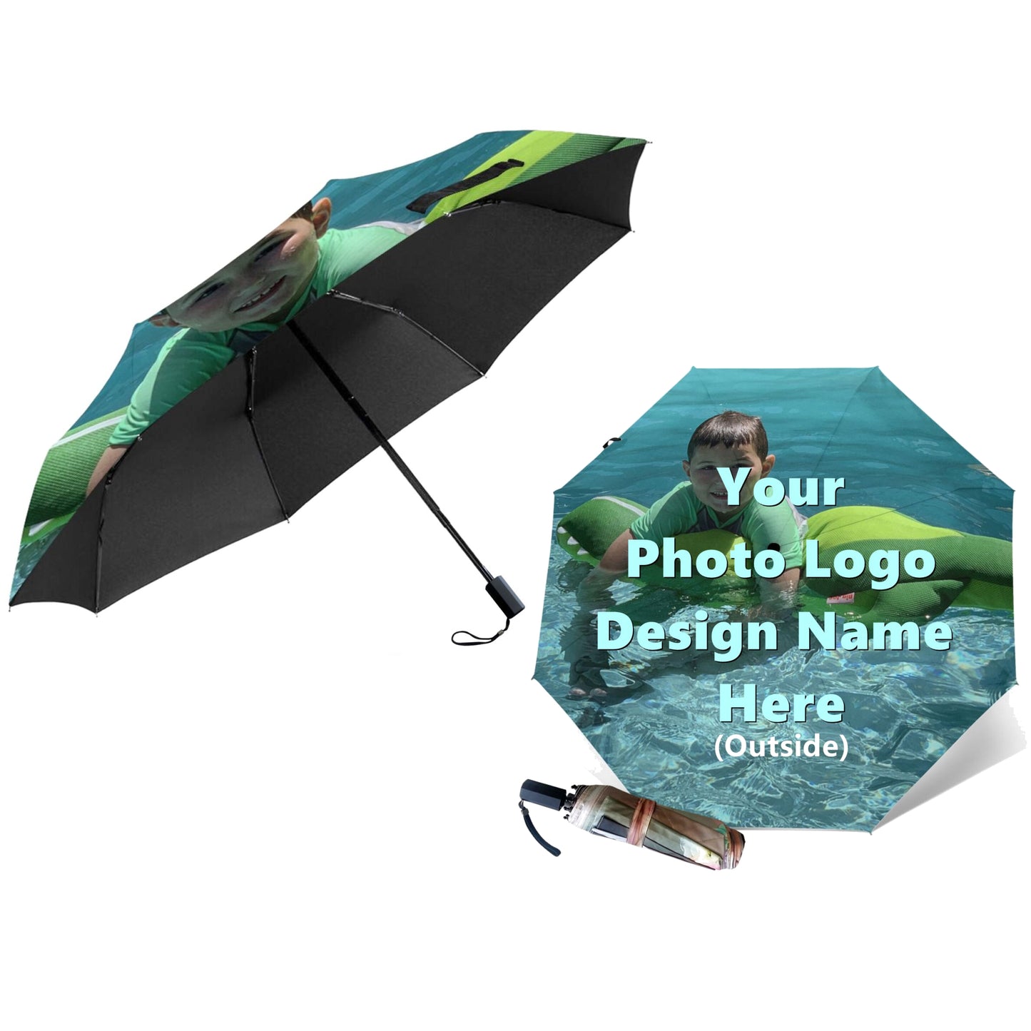 Customized Outside Print Compact Umbrella