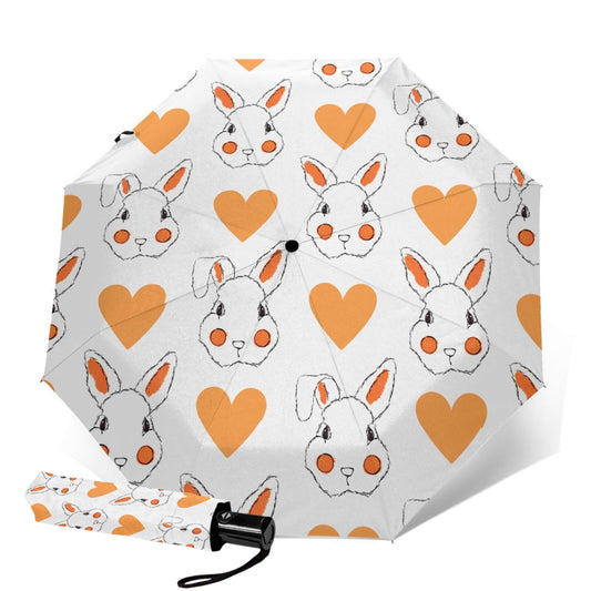 Parapluie pliant imprimé lapin mignon
