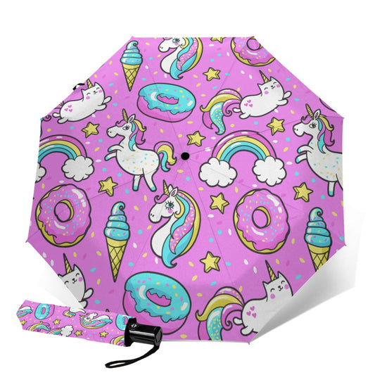 Parapluie compact au design licorne mignon