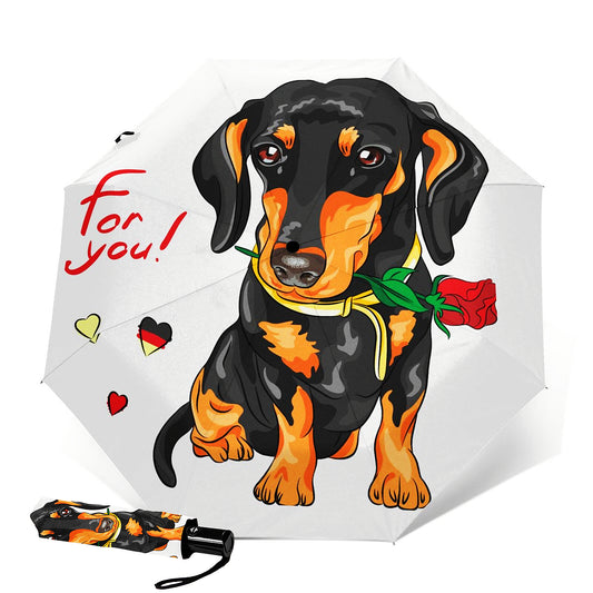 Parapluie de voyage pliable à imprimé chien