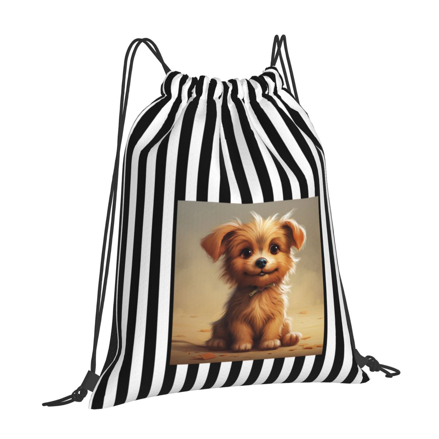 Puppy Drawstring Backpack Bag For Hiking Travel