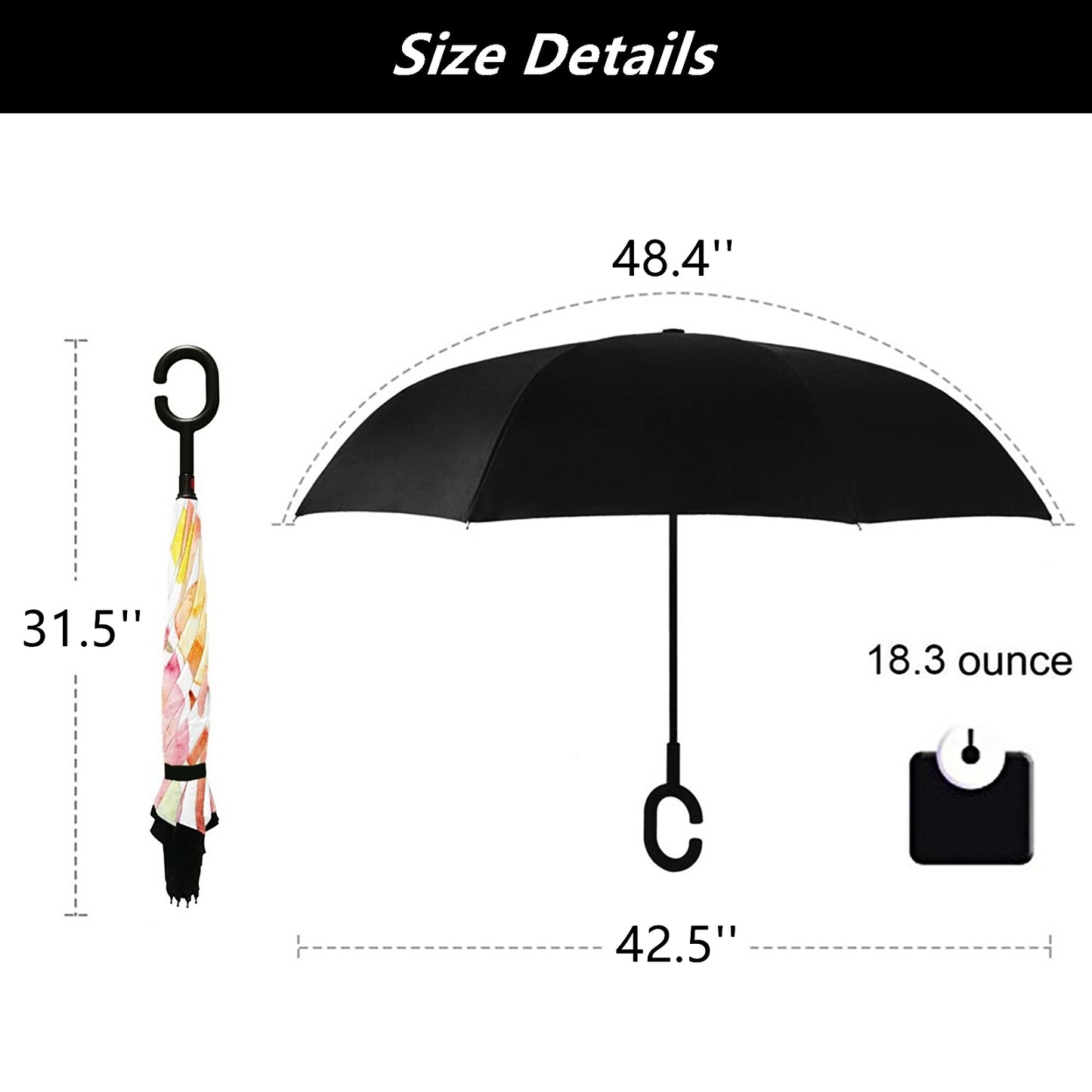 Flower Petals Printed Inverted Umbrella