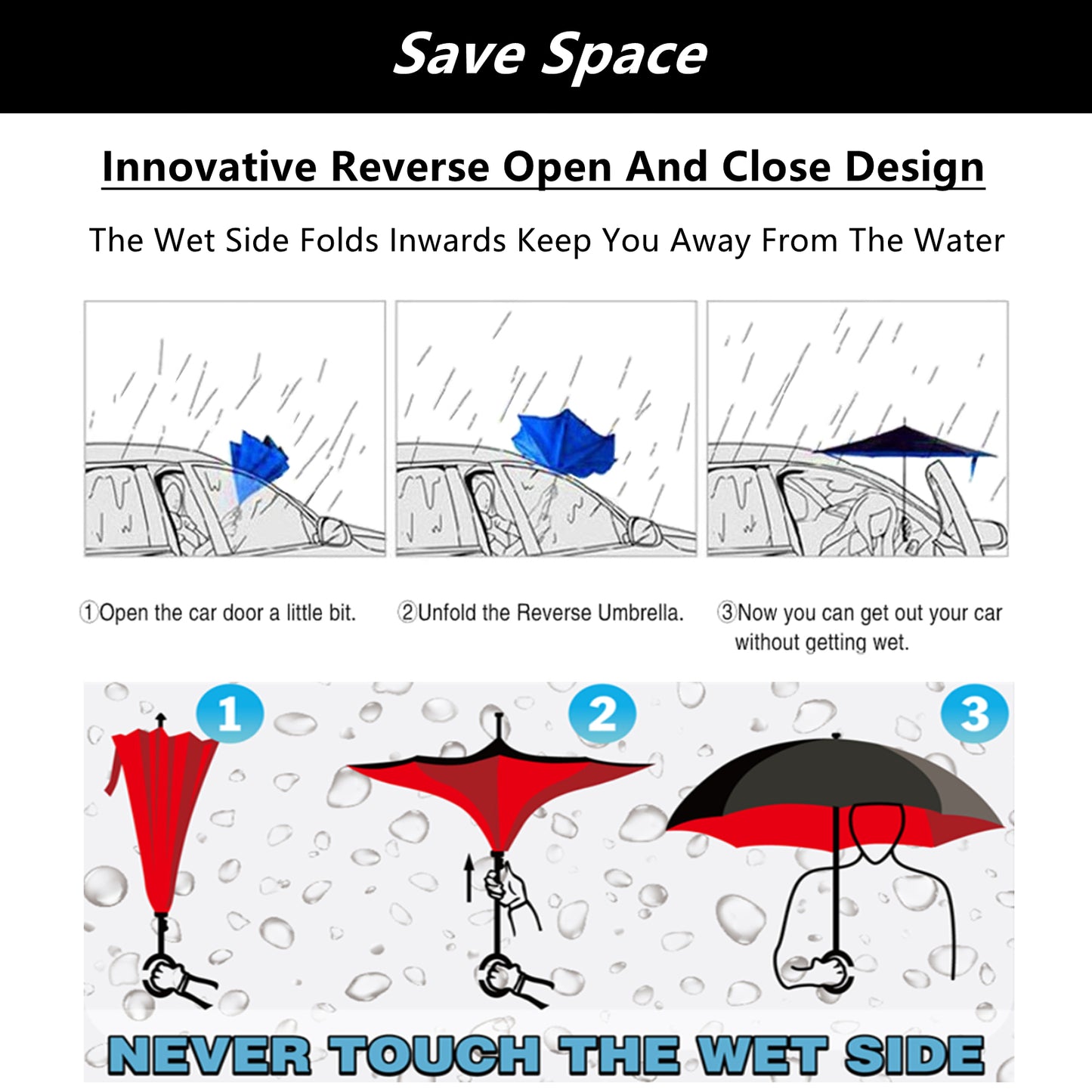Flower Petals Printed Inverted Umbrella