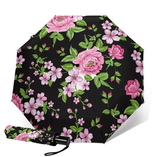 Parapluie compact pliable à imprimé floral