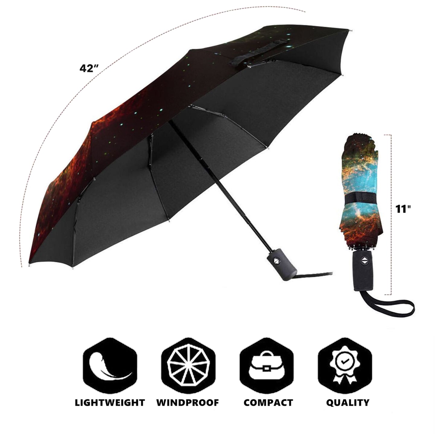 Petit parapluie pliable au design nuit étoilée