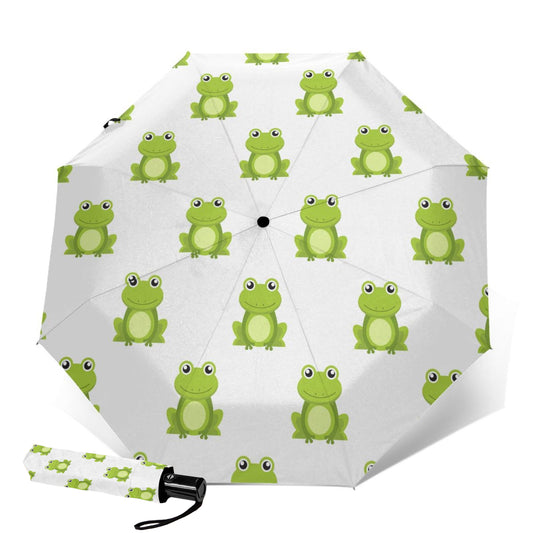 Niedlicher Taschenschirm mit Frosch-Print