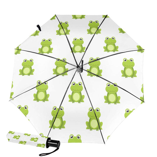 Petit parapluie pliable avec motif grenouille à l'intérieur