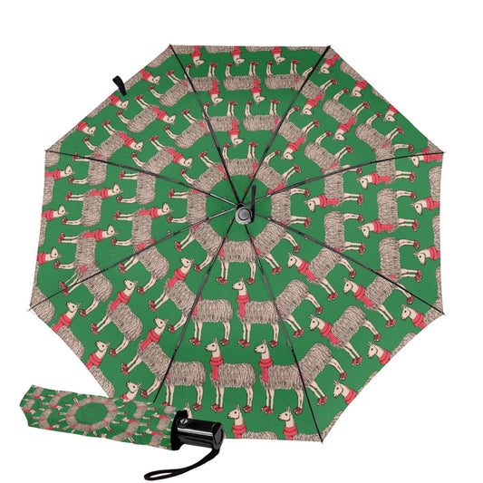 Motif alpaga amusant à l'intérieur d'un petit mini parapluie