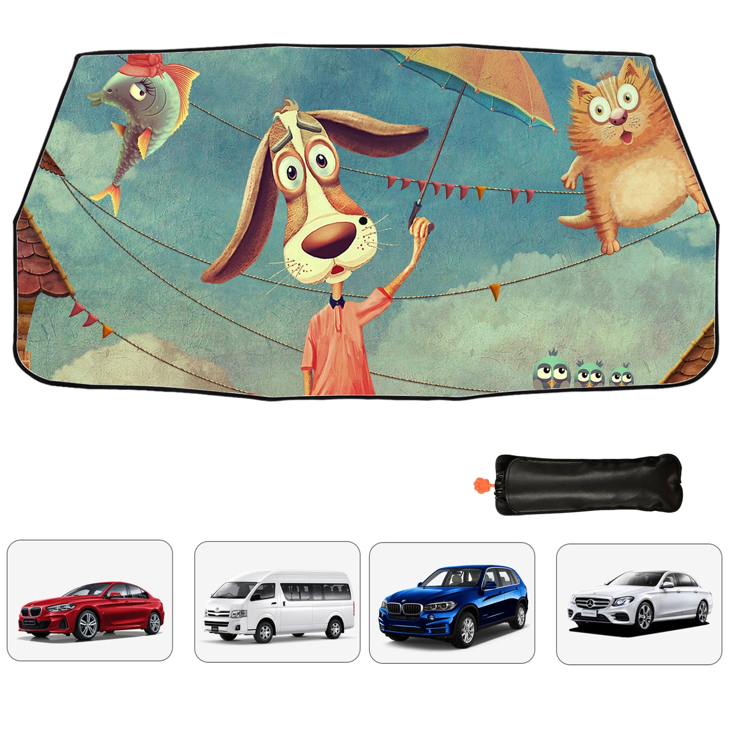 Pare-soleil de pare-brise de voiture au design amusant
