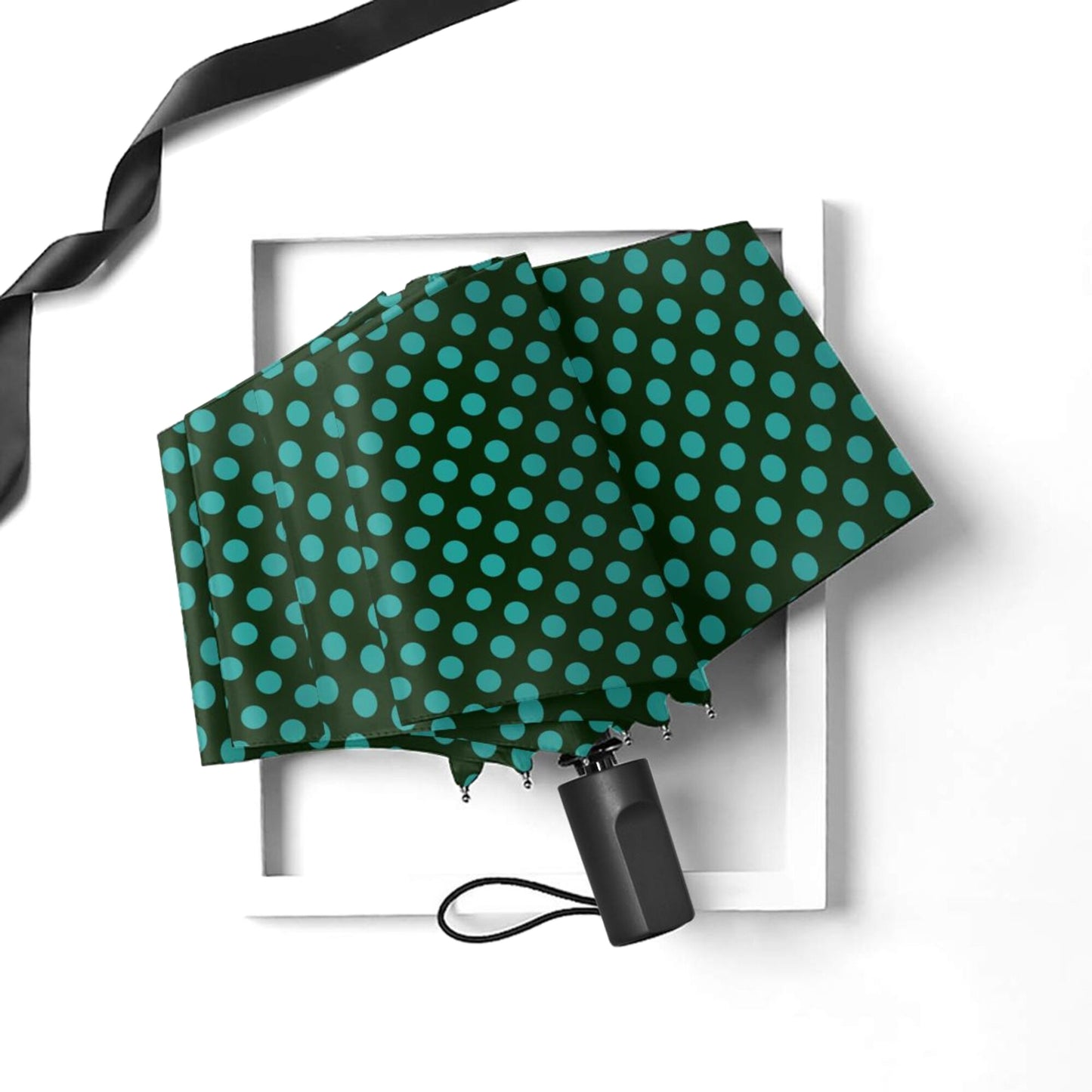 Jasper Polka Dot Manual Open Folding Umbrella