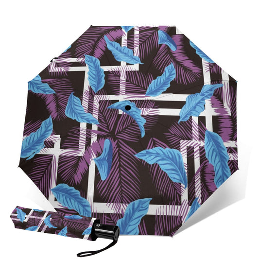 Faltbarer Automatik-Regenschirm mit Blatt-Design
