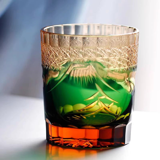 Mount Fuji Edo Kiriko Whiskey Glass