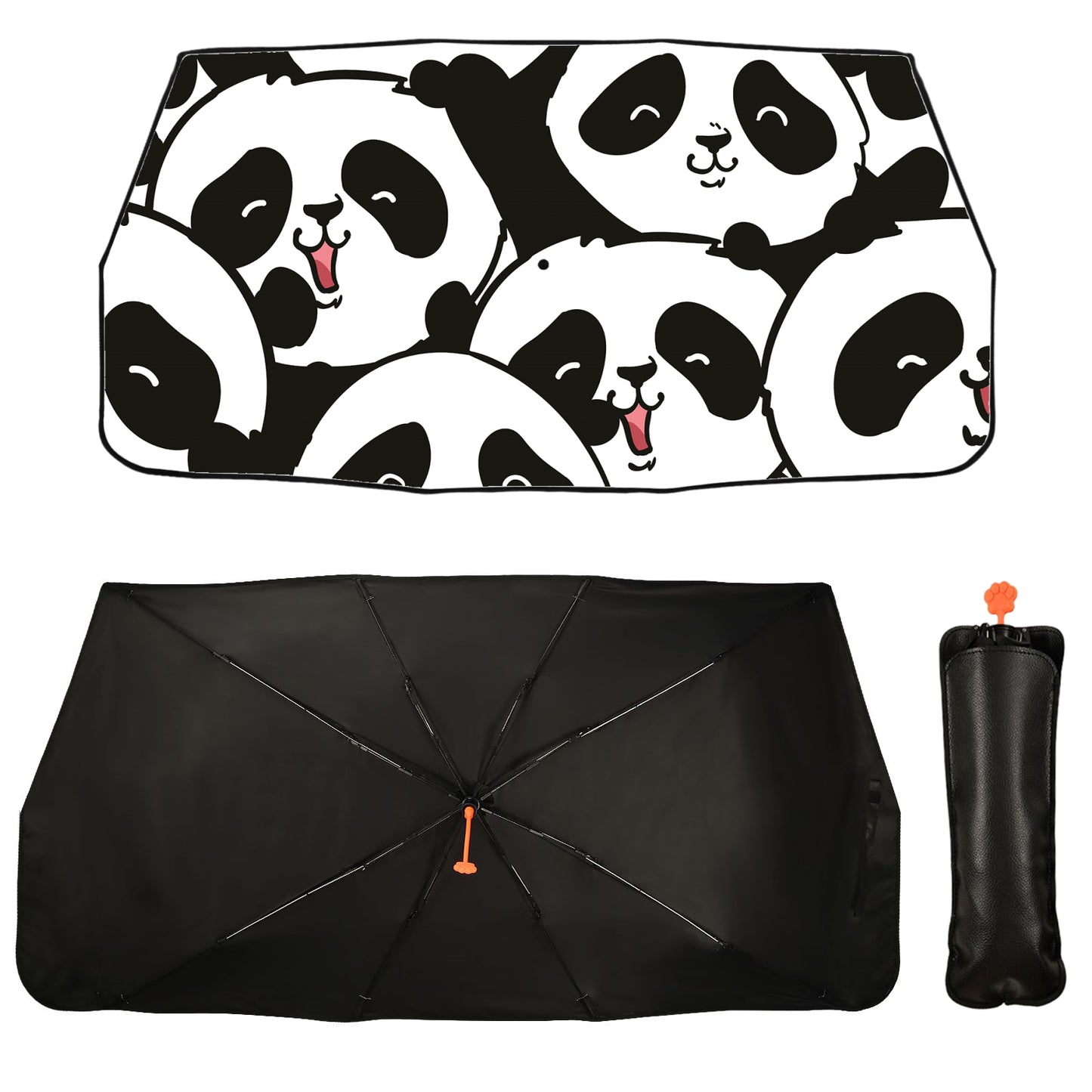 Pare-soleil de pare-brise de voiture panda mignon