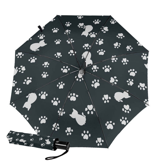 Parapluie compact anti-UV avec empreinte de patte à l'intérieur