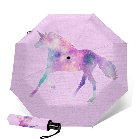 Parapluie pliable licorne rose