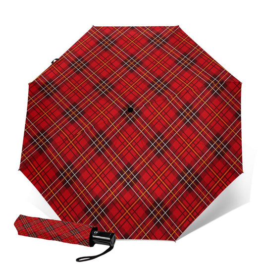 Parapluie de voyage pliable à carreaux