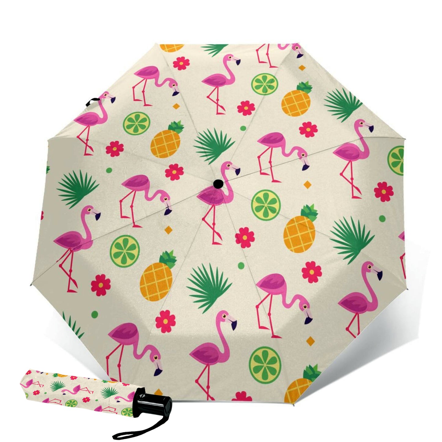 Parapluie compact flamant violet